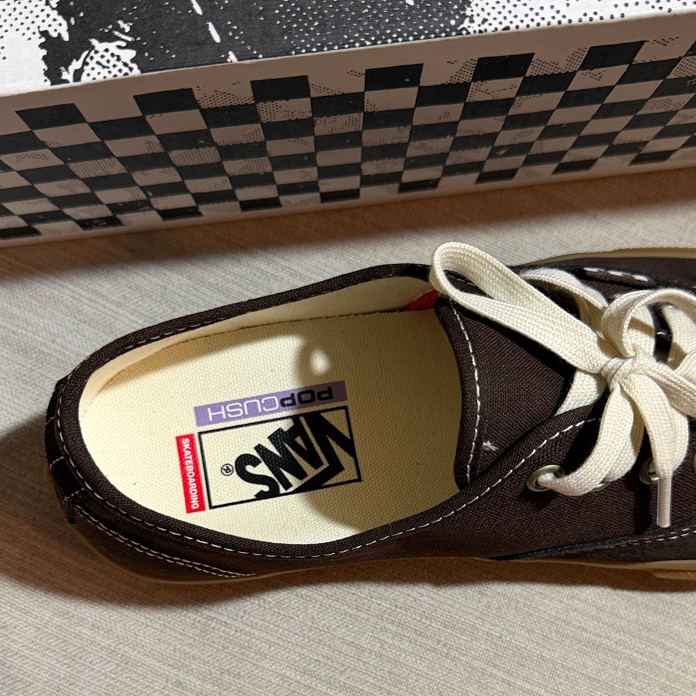 Vans Men's Dark Brown Canvas Sneakers - Picture 6 of 9